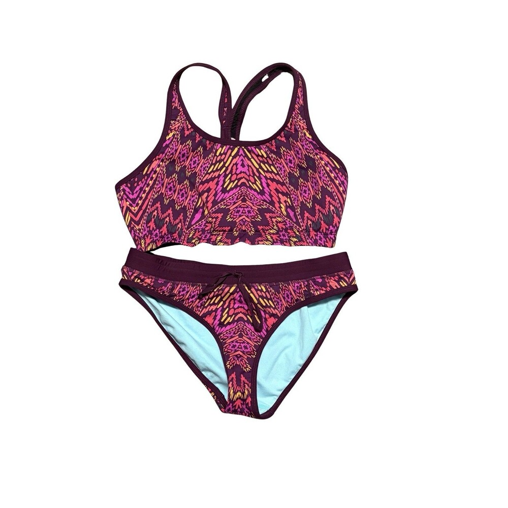 Athleta Womens Pink Ready to Run Cayo Coco Swim Top & Bottom Set, Size Medium